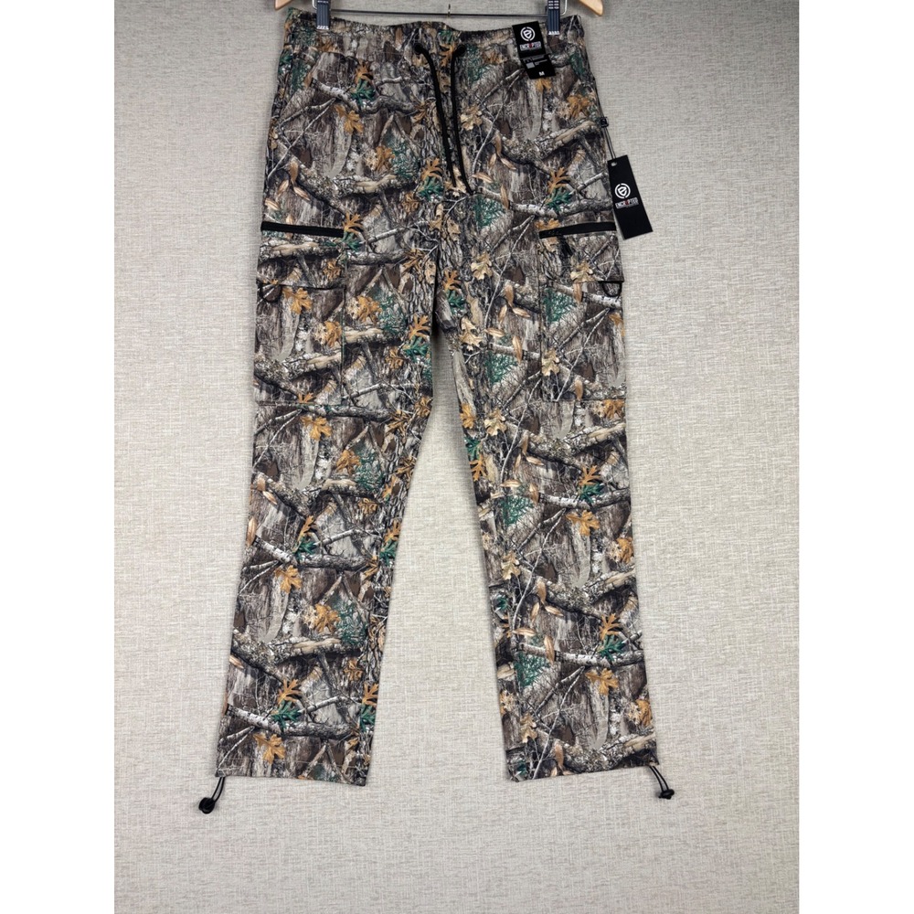Encrypted Mens Hunting Camo Cargo Pants Drawstring Waist M ** New With tags **
